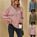 Casual Sports Button Hooded Sweatshirt