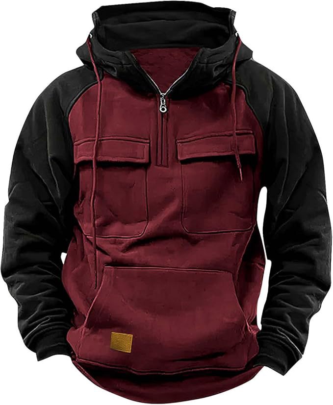 Fall Winter Retro Cargo Hoodie