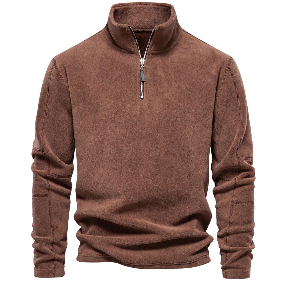 Fashion Personality Stand-Collar Zippered Sweatshirt