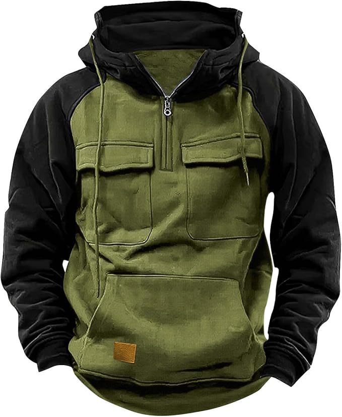 Fall Winter Retro Cargo Hoodie