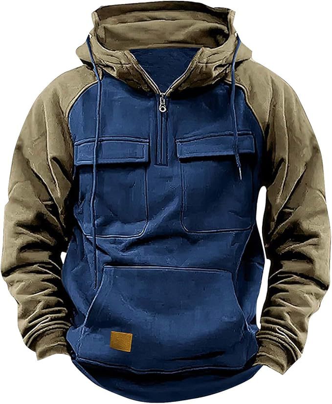 Fall Winter Retro Cargo Hoodie