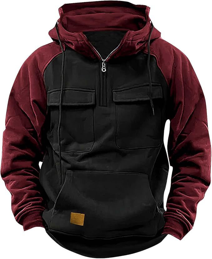Fall Winter Retro Cargo Hoodie