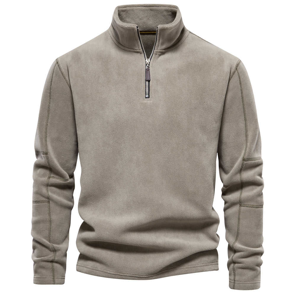 Fashion Personality Stand-Collar Zippered Sweatshirt