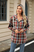 Plaid Print Hooded Sweatshirt