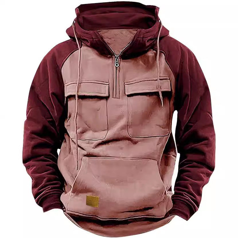 Fall Winter Retro Cargo Hoodie